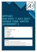 MFP2601 AND FPT3701 ASSIGNMENT 2