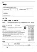 AQA GCSE COMPUTER SCIENCE Paper 1 MAY 2023 QUESTION PAPER: Computational thinking and programming skills – VB.NET