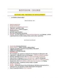 Developmental Psychology: module notes (1st year Psychology BSc)
