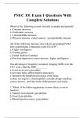 PSYC 331 Exam 1 Questions With Complete Solutions