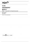AQA GCSE GEOGRAPHY 80351 Paper 1 Living With The Physical Environment.