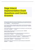 Sage Intacct Implementation Exam Questions and Correct Answers