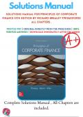 Solutions Manual For Principles of Corporate Finance 13th Edition By Richard Brealey 9781260013900 ALL CHAPTERS .