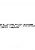 RN 2023 Adult Medical Surgical ATI Proctored Exam ALL FORMS UPDATED LATEST WITH 90 CORRECT QUESTIONS AND ANSWERS.