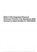 WGU C165 Integrated Physical Sciences Practice Test Questions With Answers (Latest Graded A+ 2023/2024)