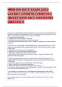 HESI RN EXIT EXAM 2023  LATEST UPDATE {VERIFIED  QUESTIONS AND ANSWERS} GRADED A