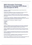 WGU Information Technology Management Essentials D075 (Terms and concepts for D075)