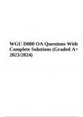 WGU D080 OA Final Questions With Complete Solutions | Latest Update Graded A+ 2023/2024