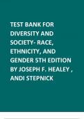 Test Bank For Diversity and Society- Race, Ethnicity, and Gender 5th Edition by Joseph F. Healey , Andi Stepnick