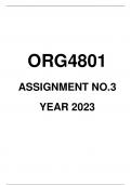 ORG4801 ASSIGNMENT NO.3 2023 (DUE 25/07/23)