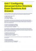 Unit 7 Configuring Advanced Active Directory Exam Questions And Answers