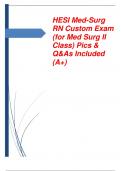 HESI Med-Surg RN Custom Exam (for Med Surg II Class) Pics & Q&As Included (A+)