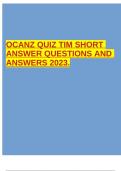 OCANZ QUIZ TIM SHORT ANSWER QUESTIONS AND ANSWERS 2023.