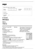 aqaA-level PHYSICS Paper 2 (7408/2) JUNE  2023 QUESTION PAPER
