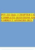PSY-255 Quiz 1 CHAPTER 1-6 COMPLETE QUESTIONS ANDCORRECT ANSWERS 2023.