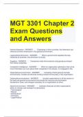 MGT 3301 Chapter 2 Exam Questions and Answers