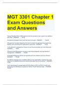 MGT 3301 Chapter 1 Exam Questions and Answers