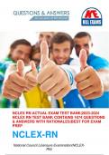 NCLEX RN ACTUAL EXAM TEST BANK|2023-2024  NCLEX RN TEST BANK CONTAINS 1674 QUESTIONS  & ANSWERS WITH RATIONALES|BEST FOR EXAM  PREP
