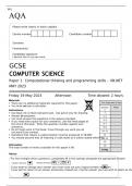 AQA GCSE COMPUTER SCIENCE Paper 1  MAY 2023 FINAL QUESTION PAPER Computational thinking and programming skills – VB.NET 