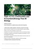 IB Biology 4.1 and 4.2 Class Notes (Ecosystems)