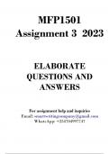 MFP1501 Assignment 3 2023