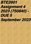 BTE2601 Assignment 4 2023 (750840) - DUE 5 September 2023