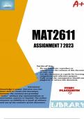 MAT2611 Assignment 7 (ANSWERS) 2023 - DUE 14 July 2023