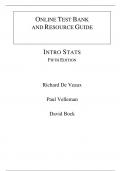 Intro Stats, 5e Richard De Veaux, Paul Velleman, David Bock (Test Bank)