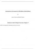 Introduction to Econometrics (Global Edition) 4e James Stock, Mark Watson (Solution Manual)