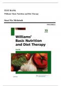 Test Bank - Williams Basic Nutrition and Diet Therapy, 15th Edition (Nix, 2017), Chapter 1-23 | All Chapters