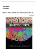 Test Bank - Neuroscience, 6th Edition (Purves, 2018), Chapter 1-34 | All Chapters