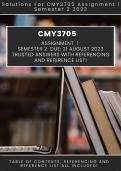 CMY3705 Assignment 1 semester 2 2023 (REFERENCING AND REFERENCE LIST INCLUDED)
