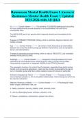 Rasmussen Mental Health Exam 1 Answers/  Rasmussen Mental Health Exam 1 Updated  2023-2024 with All Q&A