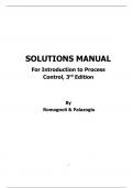 Introduction to Process Control (Chemical Industries), 3e Jose Romagnoli, Ahmet Palazoglu (Solution Manual)