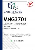 MNG3701 Assignment 1 (ANSWERS) Semester 1 2024 - DISTINCTION GUARANTEED