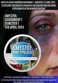 CMY3705 Assignment 1 Answers Due 5th April 2024. (Referencing and Reference List included). Essay Assignment. CMY3705 (Victimology)