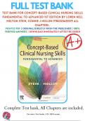 Test Bank For Concept-Based Clinical Nursing Skills Fundamental to Advanced 1st Edition By Loren Nell Melton Stein, Connie J Hollen 9780323625579 ALL Chapters .