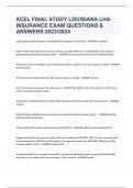 XCEL FINAL STUDY LOUISIANA LHA INSURANCE EXAM QUESTIONS & ANSWERS 2023/2024