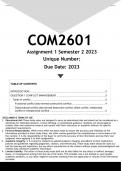 COM2601 Assignment 1 (ANSWERS) Semester 2 2023 - DISTINCTION GUARANTEED