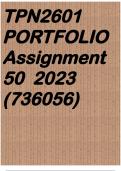 TPN2601 PORTFOLIO Assignment 50 (QUALITY ANSWER) 2023 (736056)