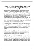 TBS Test 5 Study Guide SET 2 TLO/ELOs Questions With Complete Solutions