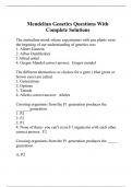 Mendelian Genetics Questions With Complete Solutions