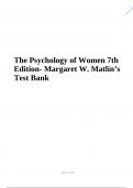The Psychology of Women 7th Edition- Margaret W. Matlin’s Test Bank