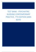 Test Bank - Psychiatric Nursing Contemporary Practice, 7th Edition (Ann Boyd)