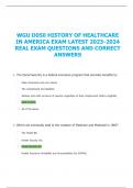 WGU D050 HISTORY OF HEALTHCARE IN AMERICA EXAM LATEST 2023- 2024 REAL EXAM QUESTIONS AND CORRECT ANSWERS