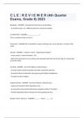 C L E : R E V I E W E R (4th Quarter Exams, Grade 8) 2023