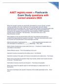 AAET registry exam + Flashcards Exam Study questions with correct answers 