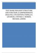 Test Bank for Joint Structure and Function A Comprehensive Analysis, 6th Edition, Pamela K. Levangie, Cynthia C. Norkin, Michael Lewek