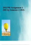 INS3705 Assignment 1 (MCQ) Semester 2 2023.