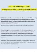 NSG 233 Med Surg 3 Exam 1 Questions and Answers (2024 / 2025) (Verified Answers)